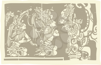 Royalty Free Clipart Image of Mayan Lords