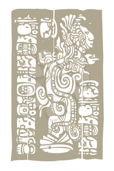 Royalty Free Clipart Image of a Mayan Serpent 