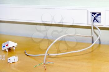 Royalty Free Photo of Ethernet Cable in a Socket