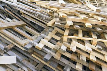Royalty Free Photo of a Pile of Wood Pallets