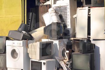 Royalty Free Photo of a Pile of Old Electronics