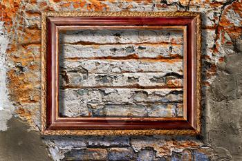 illustration of a Picture frame on a stone grunge background