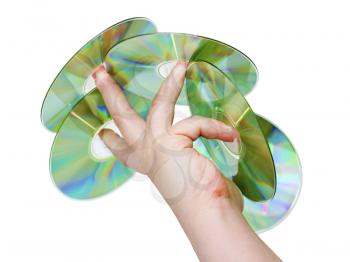 hand with a CD wearing on your fingers