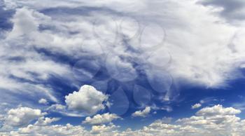 panorama of the daytime sky with clouds