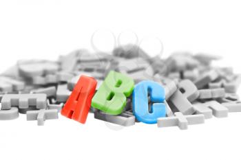 Colorful  alphabet letters on a magnet