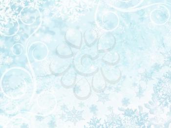 Royalty Free Clipart Image of a Light Sprinkle of Snowflakes
