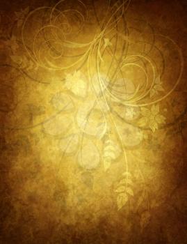 Royalty Free Clipart Image of an Old Flourished Background