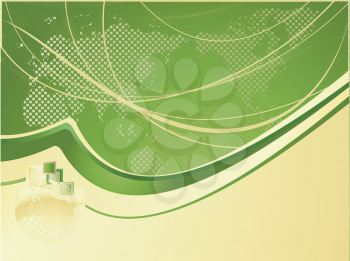 Royalty Free Clipart Image of a Green and Gold Background 