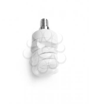 Fluorescent light bulb isolated on a white background