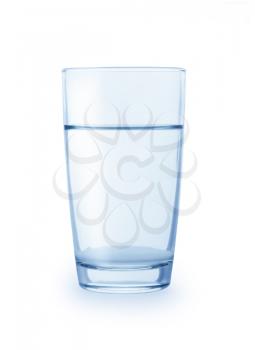Glass of clean water isolated on a white background
