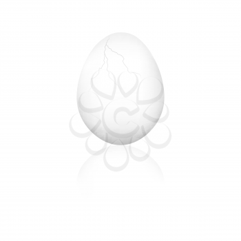 Cracked vector egg isolated on a white background