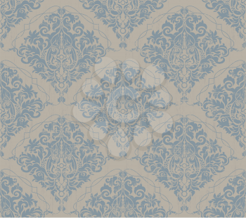 Floral grunge gray and blue old beauty vintage background