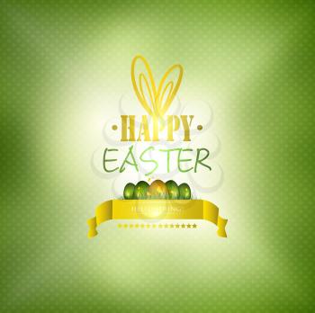 Easter Background With Eggs And Title Inscription