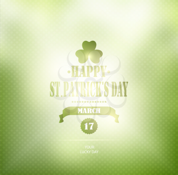 Saint Patrick's Day Background  With Leaf And Title Inscription