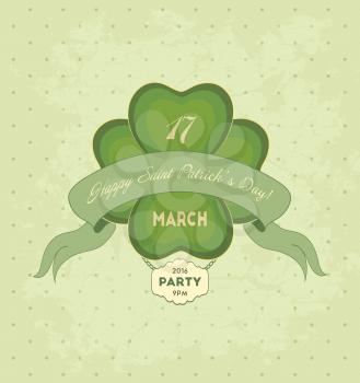 Vintage Saint Patrick's Day Background With Leaf And Title Inscription