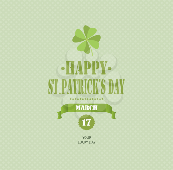 Saint Patrick's Day Background  With Clover And Title Inscription