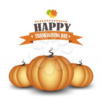 Thanksgiving Day Background With Pumpkins And Title Inscription