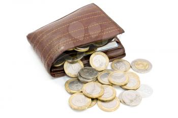 Royalty Free Photo of Coins in a Wallet
