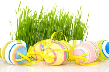 Royalty Free Photo of Easter Eggs and Grass