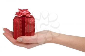 Royalty Free Photo of a Woman Holding a Present