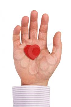 Royalty Free Photo of a Man Holding a Heart
