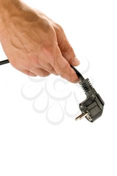 Royalty Free Photo of a Person Holding a Plug
