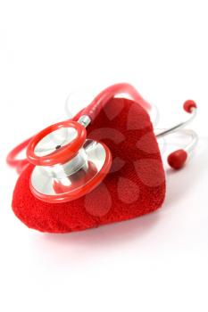 Royalty Free Photo of a Stethoscope on a Heart