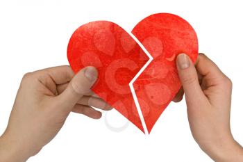 Royalty Free Photo of People Holding a Broken Heart