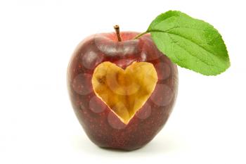 Royalty Free Photo of an Apple With a Heart on It