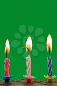 Royalty Free Photo of Candles on a Birthday Cake