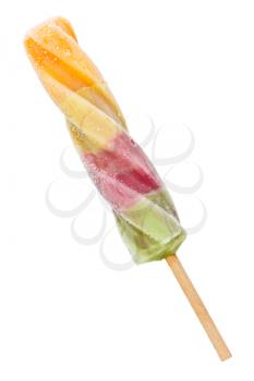 fruity ice cream pop isolated on white background