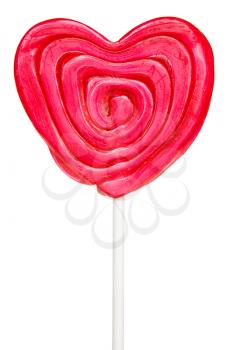 Valentines Day heart-shaped lollipop isolated on white 