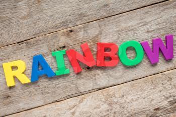 Funny alphabet for children. Rainbow - letter R.