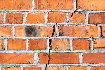 The crack in the brick wall. Image can be used as a background.