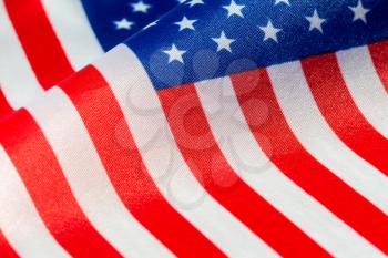 USA flag, close-up. Studio shot with selective focus.