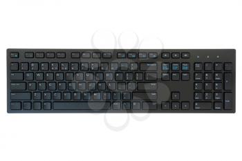 Black computer querty keyboard isolated over white background