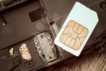 SIM card on the back mobile phone