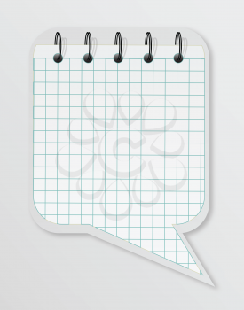 Royalty Free Clipart Image of a Speech Bubble Notepad