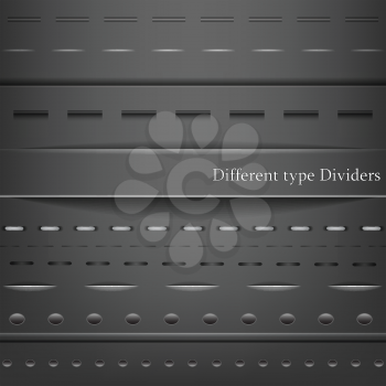 Royalty Free Clipart Image of Grey Dividers