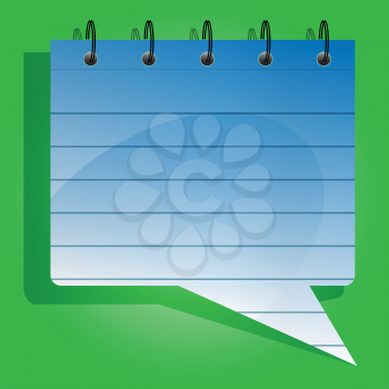 Royalty Free Clipart Image of a Notepad Speech Bubble