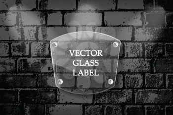 Royalty Free Clipart Image of a Glass Label