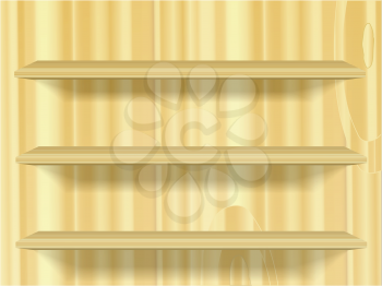 Royalty Free Clipart Image of Wooden Shelves