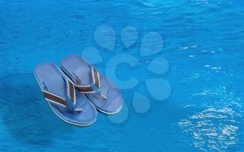 Slippers near the pool
