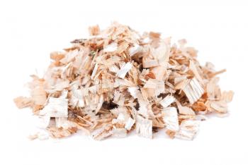 Sawdust isolated on the white background