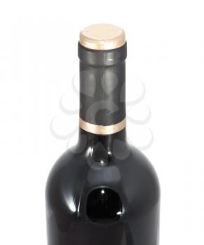 REd wine bottle on the white background
