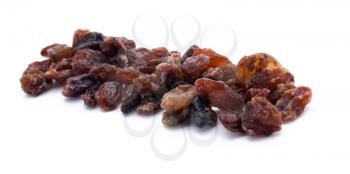 Big amount of dried raisins on the white