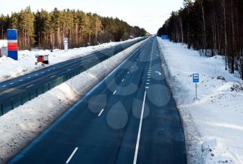 Highwayin winter in Eastern Europe