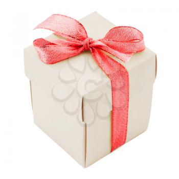 Christmas gift box on the white background