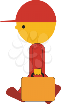 Royalty Free Clipart Image of a Hotel Porter