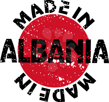 Royalty Free Clipart Image of a Label Made in Albania